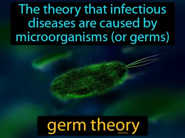 the theory that infectious diseases are caused by microorganisms (or germs)