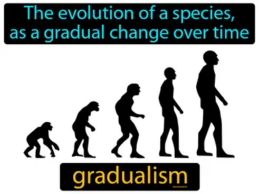 the evolution of a species, as a gradual change over time