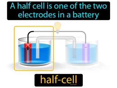 a half cell is one of the two electrodes in a battery
