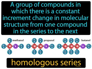 a group of compounds in which there is a constant increment change in molecular structure from one compound in the series to the next