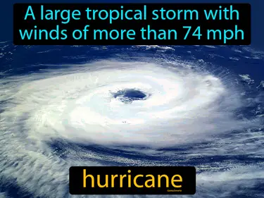 a large tropical storm with winds of more than 74 mph