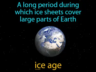 a long period during which ice sheets cover large parts of Earth