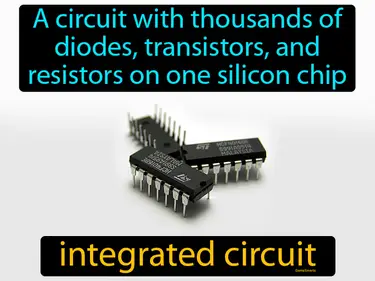 a circuit with thousands of diodes, transistors, and resistors on one silicon chip