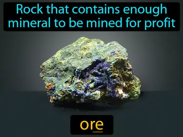 a rock that contains enough mineral to be mined for profit
