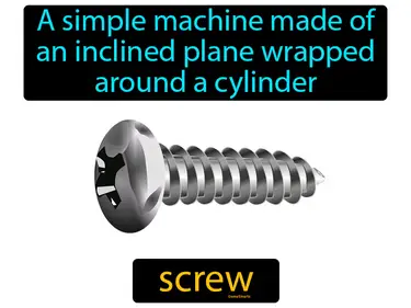 a simple machine made of an inclined plane wrapped around a cylinder
