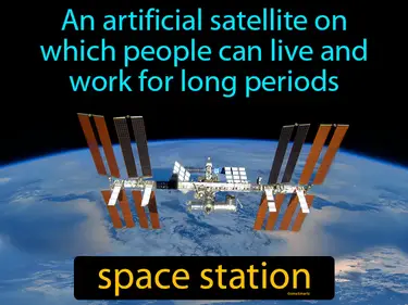 an artificial satellite on which people can live and work for long periods
