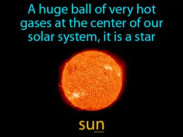a huge ball of very hot gases at the center of our solar system, it is a star