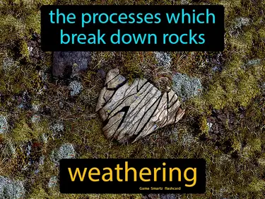 the processes which break down rocks