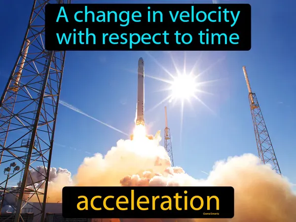 a change in velocity with respect to time