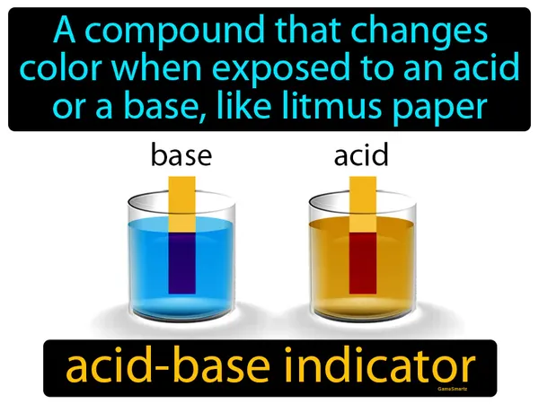 a compound that changes color when exposed to an acid or a base, like litmus paper