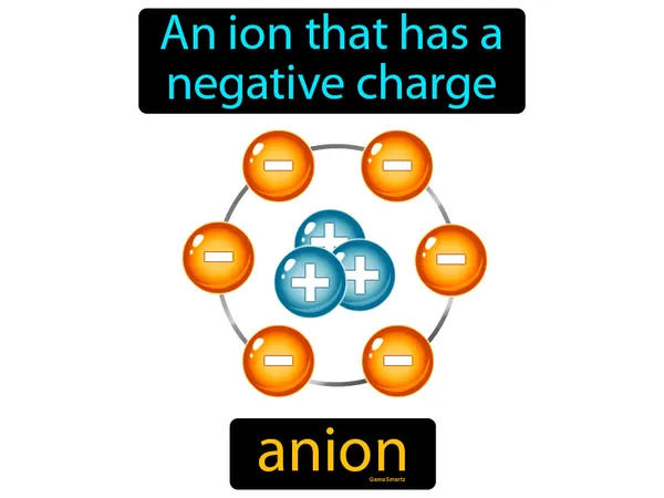 an ion that has a negative charge