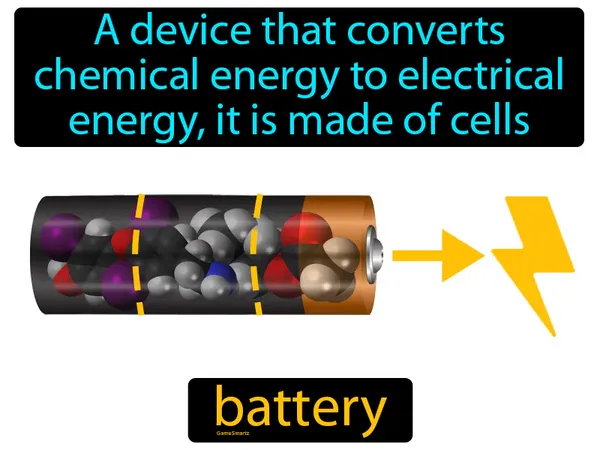 a device that converts chemical energy to electrical energy, it is made of cells