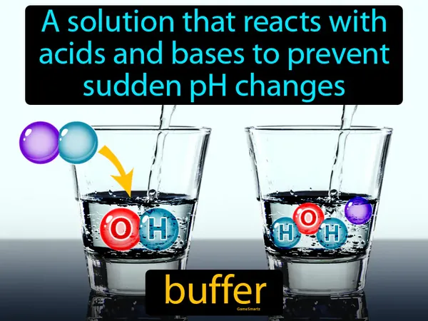 a solution that reacts with acids and bases to prevent sudden pH changes