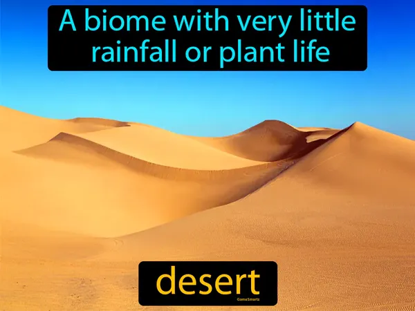 a biome with very little rainfall or plant life