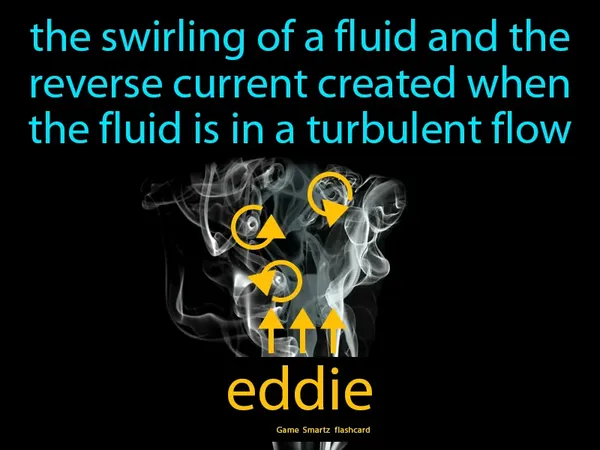 The swirling of a fluid and the reverse current created when the fluid is in a turbulent flow regime