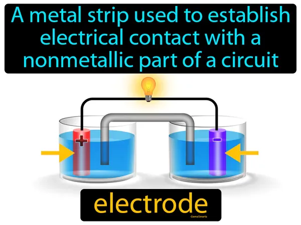 a metal strip used to establish electrical contact with a nonmetallic part of a circuit