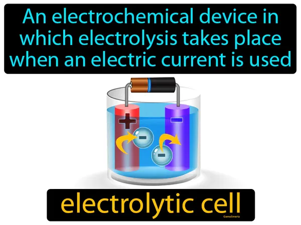 an electrochemical device in which electrolysis takes place when an electric current is used