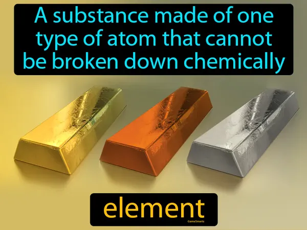 a substance made of one type of atom that cannot be broken down chemically