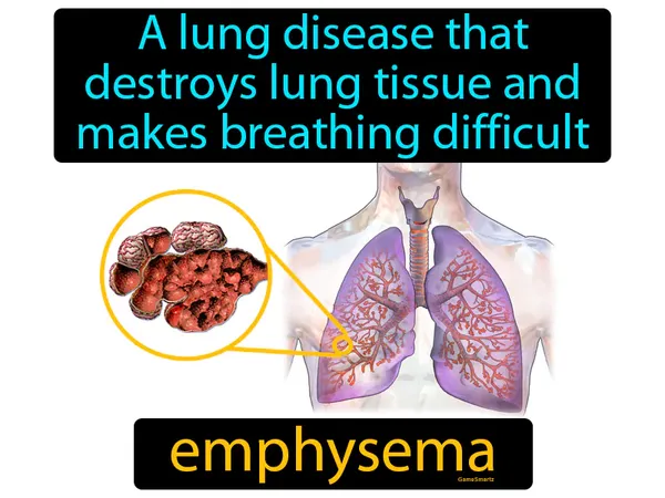 a lung disease that destroys lung tissue and makes breathing difficult
