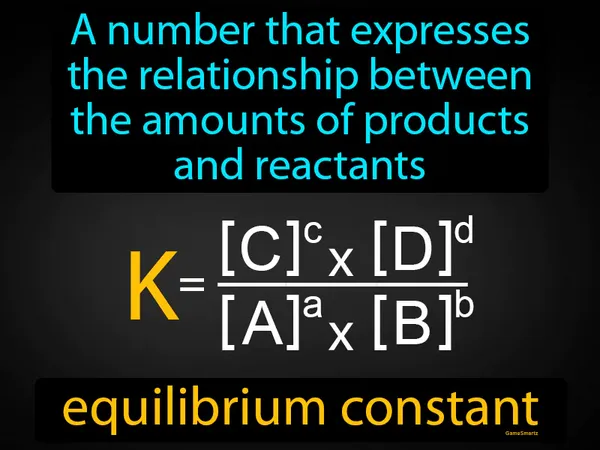 a number that expresses the relationship between the amounts of products and reactants