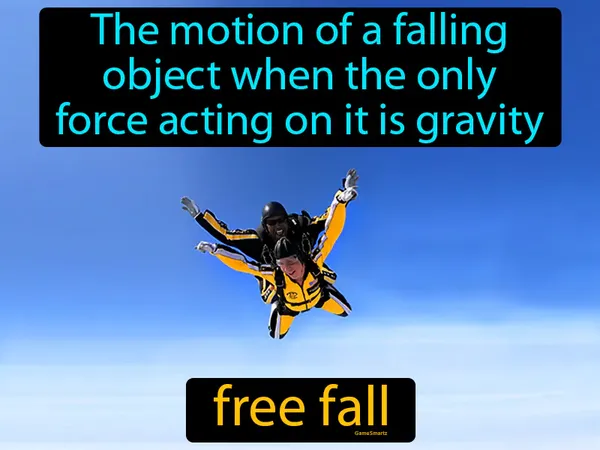 the motion of a falling object when the only force acting on it is gravity