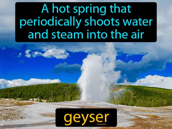 a hot spring that periodically shoots water and steam into the air