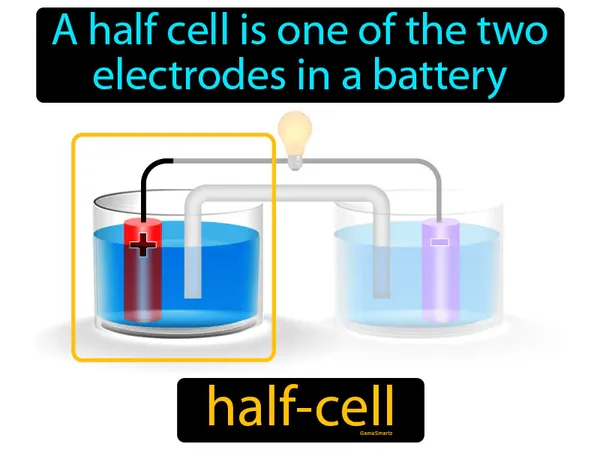 a half cell is one of the two electrodes in a battery