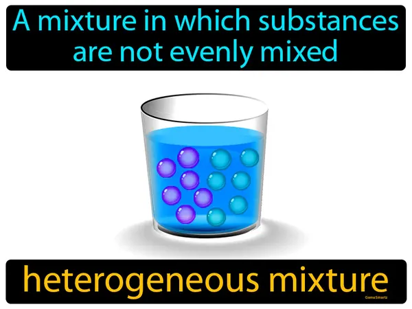 a mixture in which substances are not evenly mixed