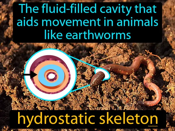 the fluid-filled cavity that aids movement in animals like earthworms