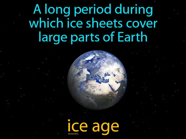 a long period during which ice sheets cover large parts of Earth