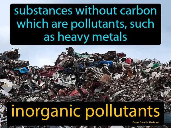 Substances without carbon which are pollutants, such as heavy metals