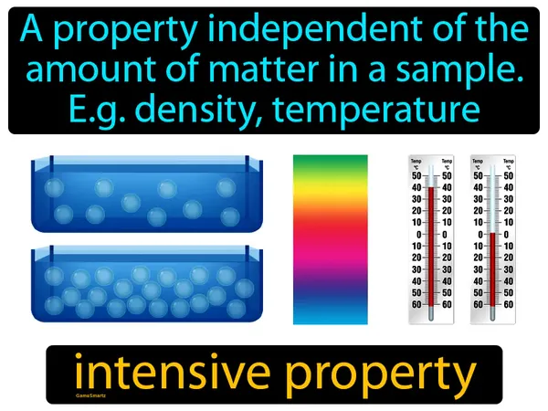 a property independent of the amount of matter in a sample. e.g. density, temperature
