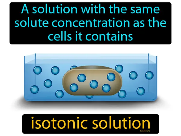 a solution with the same solute concentration as the cells it contains
