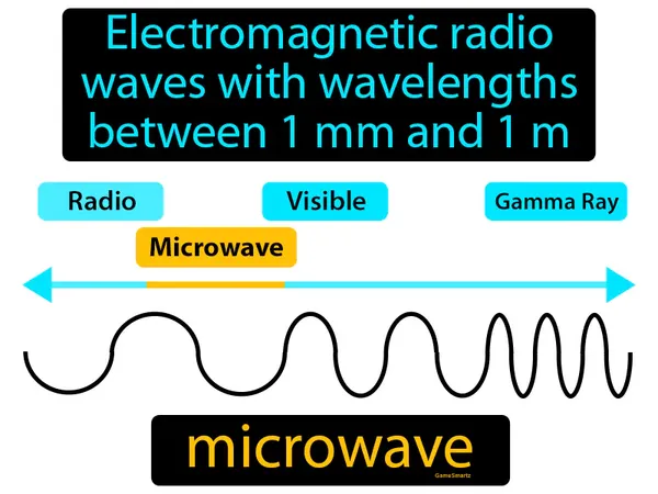 electromagnetic radio waves with wavelengths between 1 mm and 1 m
