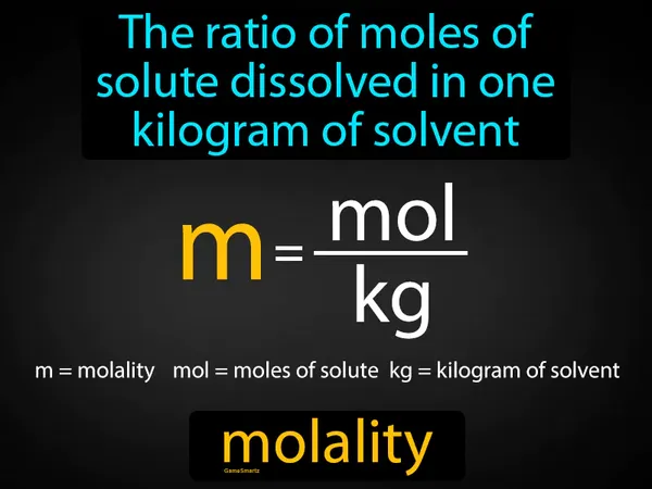 the ratio of moles of solute dissolved in one kilogram of solvent