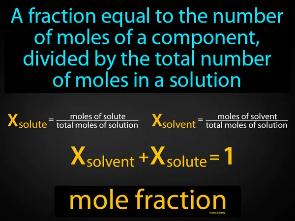 a fraction equal to the number of moles of a component, divided by the total number of moles in a solution