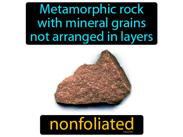 metamorphic rock with mineral grains not arranged in layers