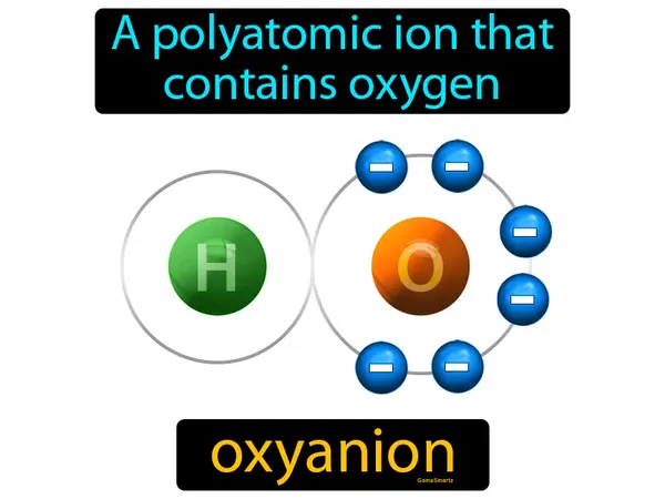 a polyatomic ion that contains oxygen
