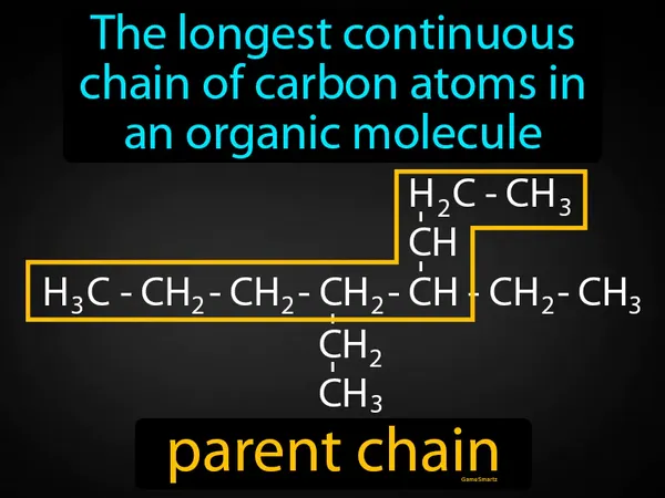 the longest continuous chain of carbon atoms in an organic molecule