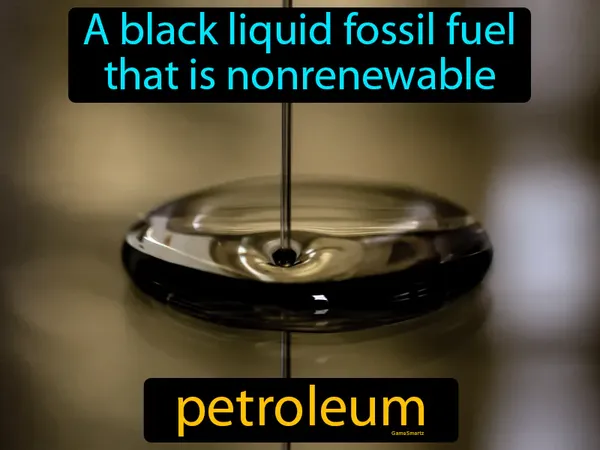 a black liquid fossil fuel that is nonrenewable