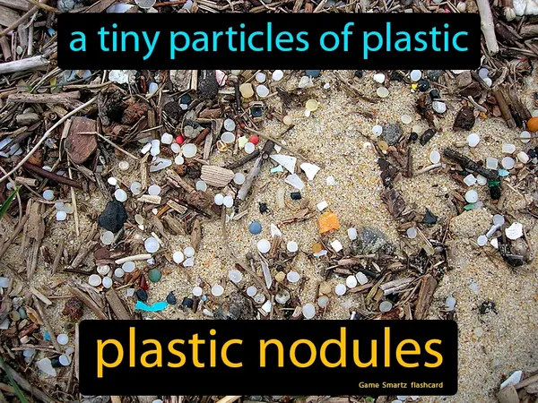 A tiny particles of plastic