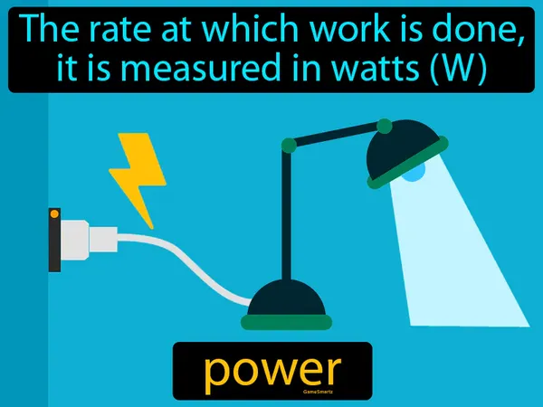 the rate at which work is done, it is measured in watts (W)