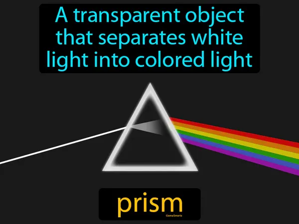 a transparent object that separates white light into colored light