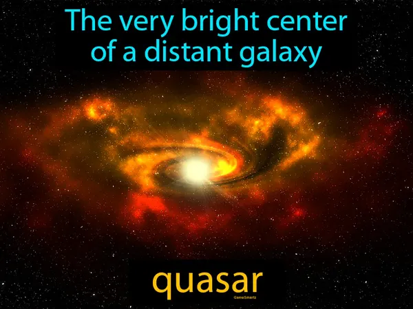the very bright center of a distant galaxy