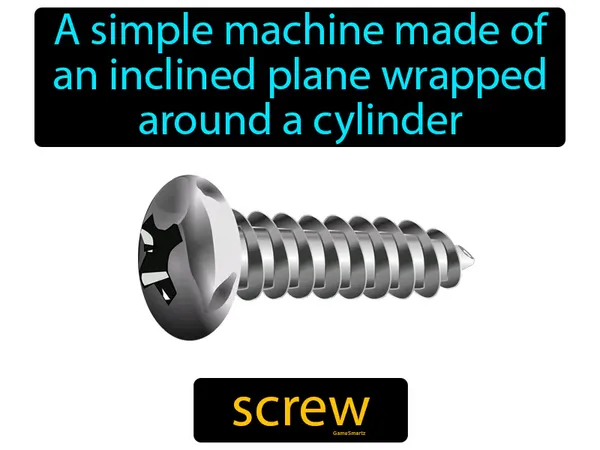 a simple machine made of an inclined plane wrapped around a cylinder