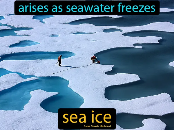 Arises as seawater freezes