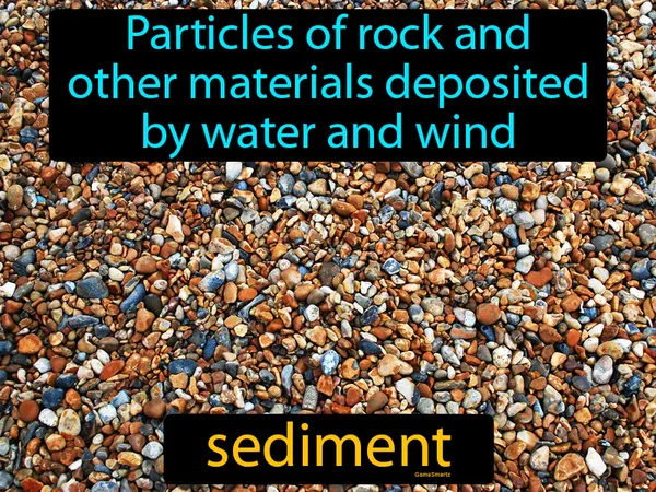 particles of rock and other materials deposited by water or wind