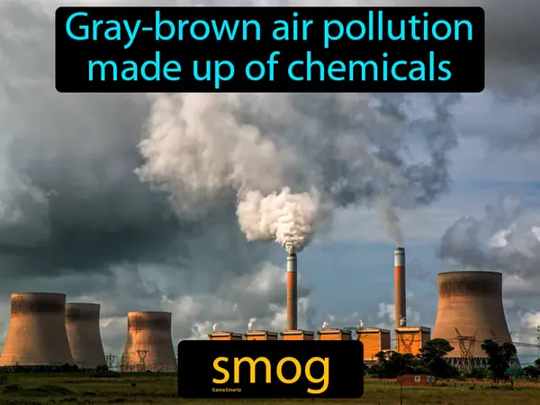 gray-brown air pollution made up of chemicals