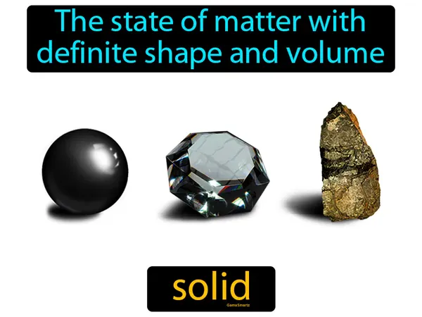 the state of matter with definite shape and volume