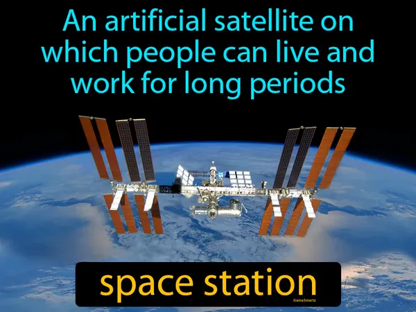an artificial satellite on which people can live and work for long periods